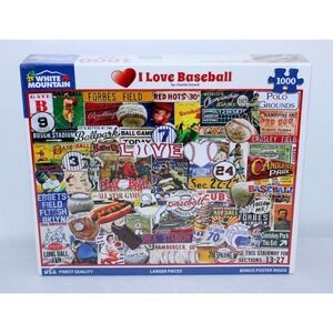 White Mountain Puzzles I Love Baseball 1000 Piece Jigsaw Puzzle Charlie Girard